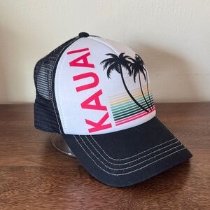 Aloha Hawaii Island Kauai Neon Trucker Hat Ladies Cap - Black, White, Pink